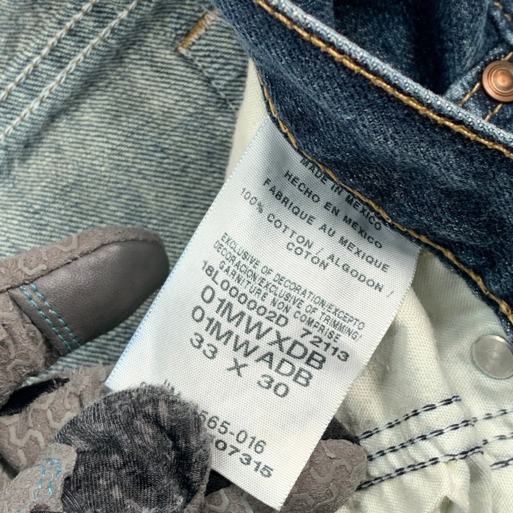 Wrangler 20X Jeans Mens 33x30 Blue 01 Competition Relaxed Fit Distressed Frayed - Picture 3 of 7